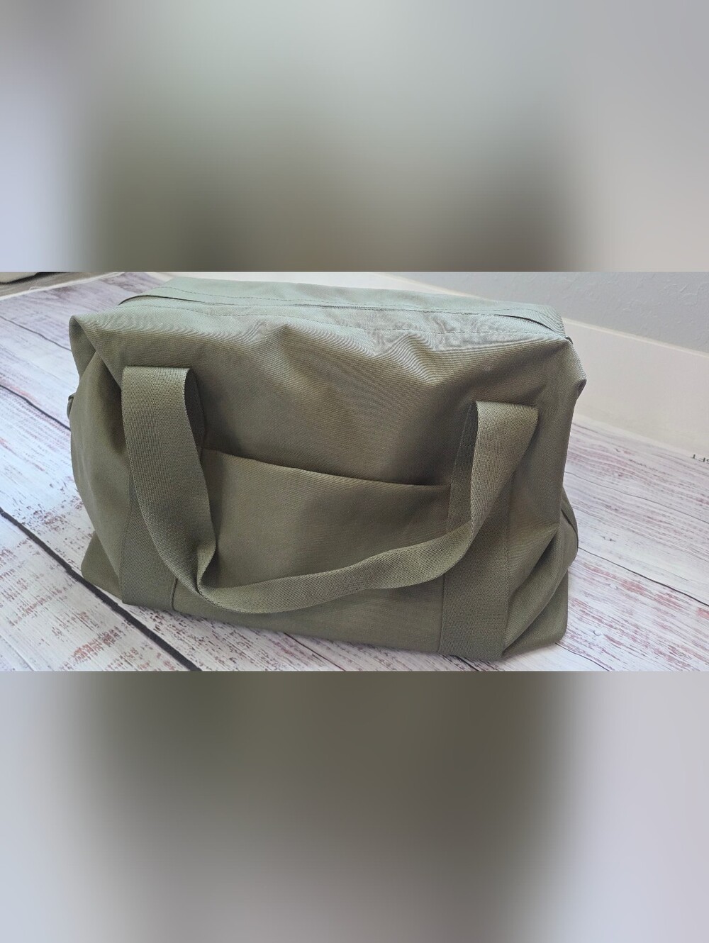 Beis The BEISics Duffle In Olive Travel Gym Tote Large Weekender Bag - Picture 7 of 16